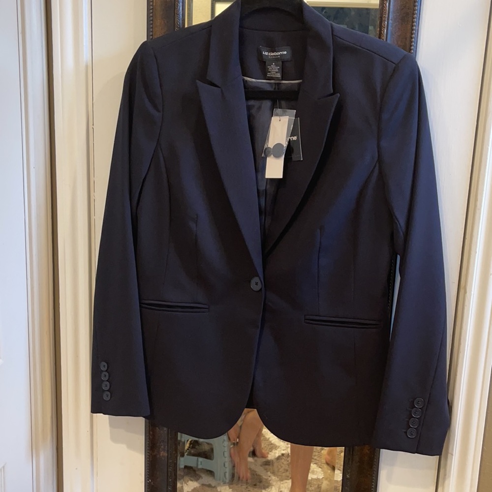 Liz Claiborne (Career) Blazer Navy Blue 4